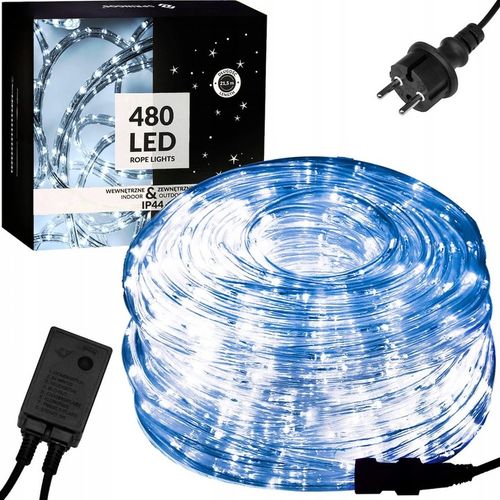 WĄŻ ŚWIETLNY ZEWNĘTRZNY 480 LED LAMPKI CHOINKOWE IP44 20m PROGRAMATOR BIAŁE na Arena.pl