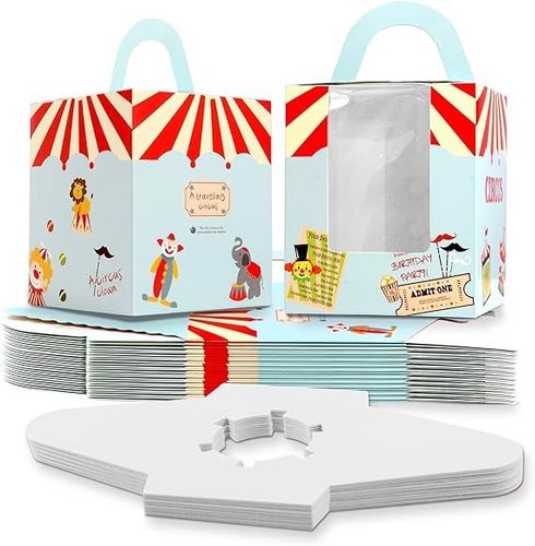 Pudełko na Ciasto z Okienkiem Papierowy 25szt Cyrk SUP na Arena.pl