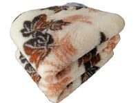 koc wełniany merynos australijski, wzór listki 200x220 (+-5cm)