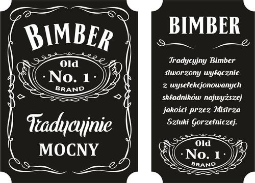 16x Etykiety nalepki na BIMBER wódkę alkohol naklejki na butelki na Arena.pl