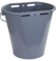 Wiadro do pojenia cieląt z zaworem i smoczkiem gumowym, 8 l, szare, Canagri