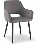 Krzesło velvetowe szare Olivia czarne nogi do salonu kuchni jadalni