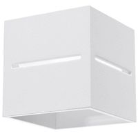 Kinkiet LAMPA ścienna SL.0206 kwadratowa OPRAWA metalowa kostka cube przyścienna biała