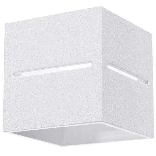 Kinkiet LAMPA ścienna SL.0206 kwadratowa OPRAWA metalowa kostka cube przyścienna biała zdjęcie 1