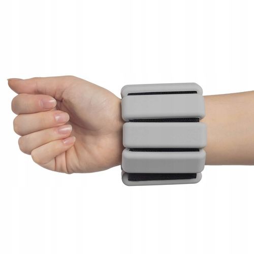 Ciężarki na Kostki i Nadgarstki do Ćwiczeń Regulowane 2x 0,45kg Szare DrFit na Arena.pl