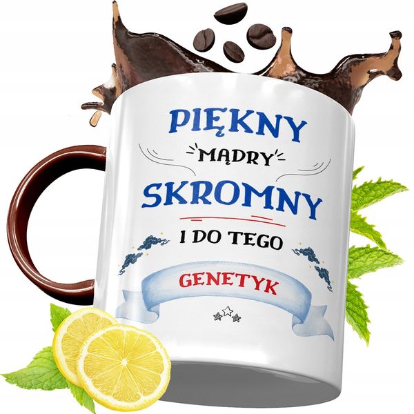 Kubek Pomarańczowy Dla Genetyka Prezent Z Nadrukiem Ze Zdjęciem zdjęcie 1