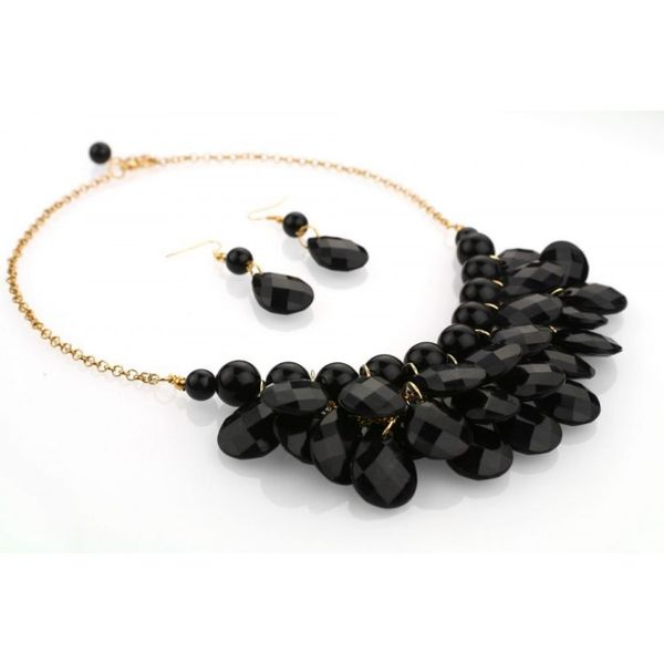 KOLIA ŁEZKI GEOMETRIA Z KOLCZYKAMI CZARNY zdjęcie 2