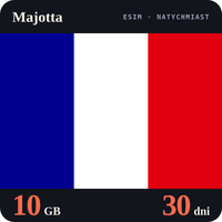 Karta eSIM Internet Majotta 10 GB na 30 dni - bez rejestracji
