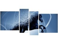 120CM 55 OBRAZ 4 ELEM NIEBIESKI KOŃ GMENTARYZACJA JAKUB BANAŚ ŚCIENNY