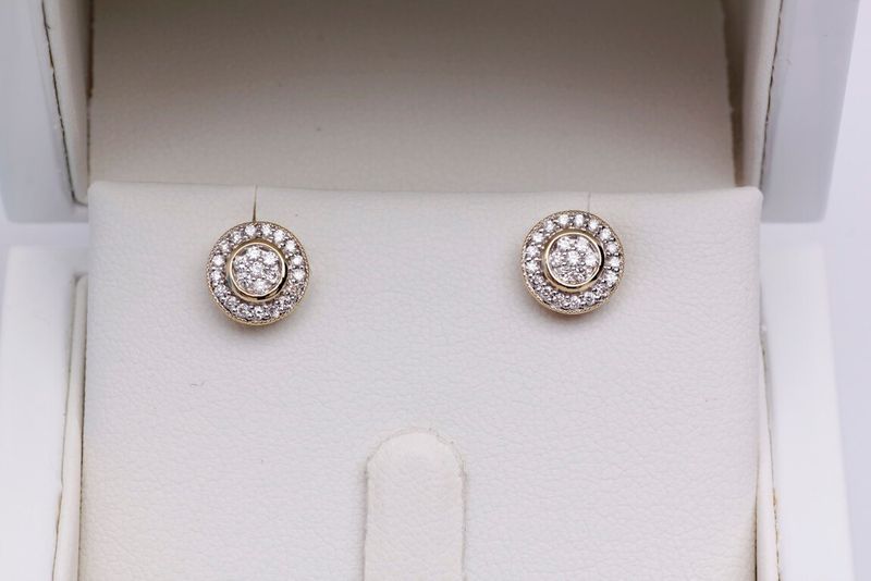 Emaga Złote kolczyki KZD3876 - Diament zdjęcie 3