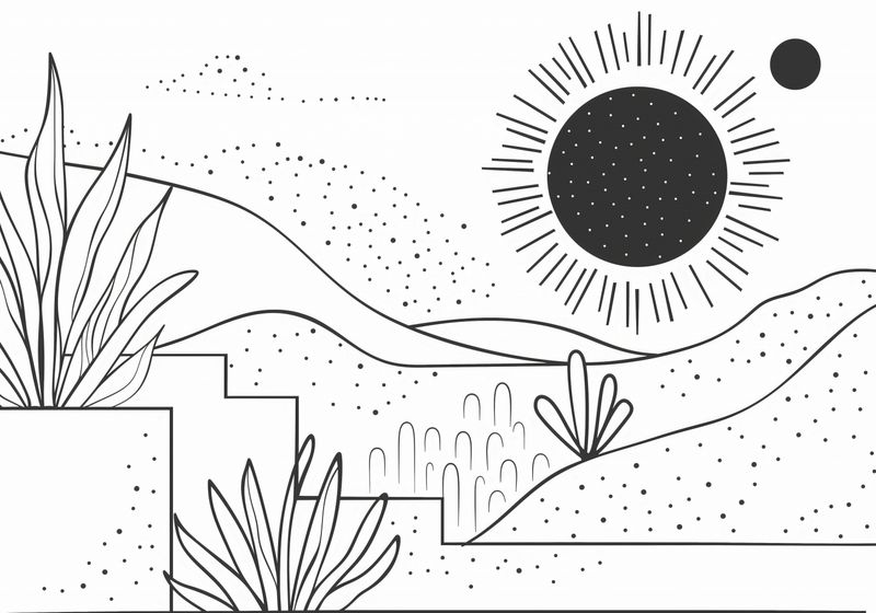 Plakat 100x70cm Linearny Pejzaż zdjęcie 1