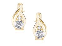 Eleganckie pozłacane podłużne srebrne kolczyki białe cyrkonie srebro 925 Z1422EG_W