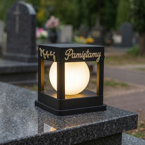 Znicz solarny LED wieczny lampion NA GRÓB statuetka CMENTARZ dekoracja na Arena.pl