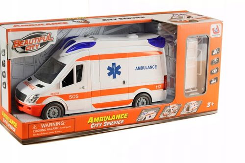 AUTO KARETKA POGOTOWIA AMBULANS ŚWIATŁO NOSZE OTWIERANE DRZWI GUMOWE KOŁA na Arena.pl