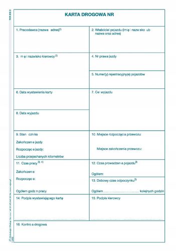 karta drogowa numerowana a5 815-3-n na Arena.pl