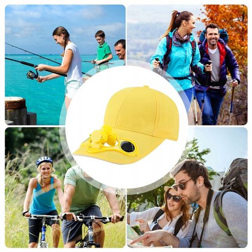 CZAPKA Z DASZKIEM Z WIATRACZKIEM SOLARNYM CHŁODZĄCA ZASILANA SŁOŃCEM na Arena.pl