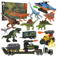 Dinozaury Figurki Zestaw Do Polowania na Dinozaury Helikopter Auta Laweta