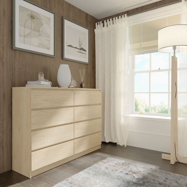 Komoda MAJA S8 140 cm dąb cremona 8 szuflad zdjęcie 6