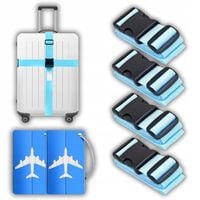 4x ZESTAW PASÓW BAGAŻOWYCH DO WALIZKI PASY BAGAŻOWE ZABEZPIECZAJĄCE