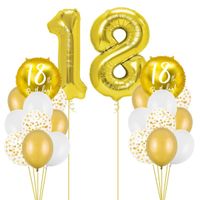Zestaw balonowy 18 urodziny, złoty