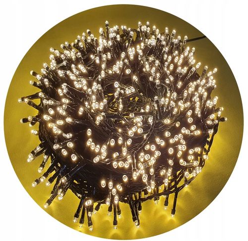 LAMPKI CHOINKOWE 800 LED TIMER NA CHOINKĘ CIEPŁY BIAŁY + FLASH ZIMNY BIAŁY na Arena.pl