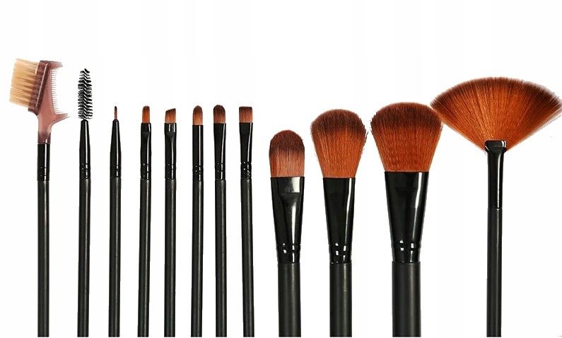 Zestaw Pędzli Do Makijażu Profesjonalny 12 Etui zdjęcie 3