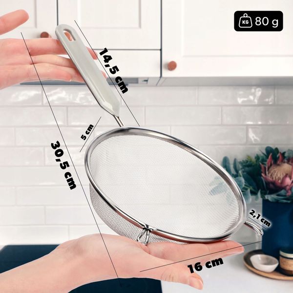 SITKO PRZESIEWACZ MĄKI KUCHENNE NIERDZEWNE 16 cm zdjęcie 3