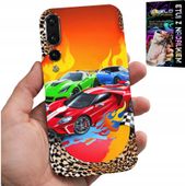 ETUI DO HUAWEI P20 PLUS - DLA DZIECI, SAMOCHODY WYŚCIGOWE + FOLIA