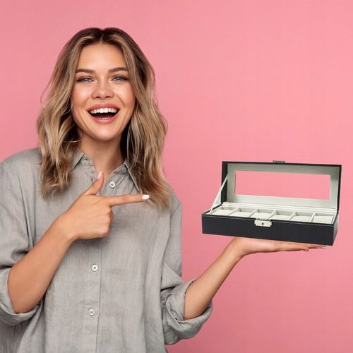 SZKATUŁKA NA ZEGARKI PUDEŁKO ORGANIZER BIŻUTERIĘ na Arena.pl