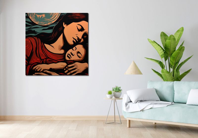 Obraz 100x100cm Matczyne Więzi zdjęcie 2