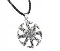 Wisiorek Runa Kolovrat Swarzyca Kołowrót Orzeł Wiking Srebrny Amulet
