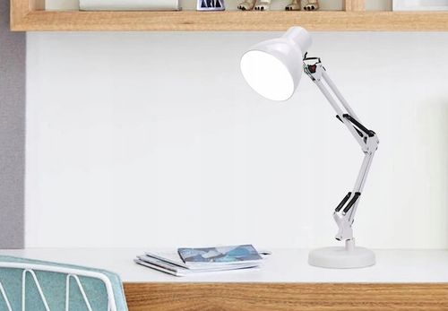 Lampka na Biurko LED Kreślarska Szkolna Regulowana E27 230V Stojąca Klips na Arena.pl