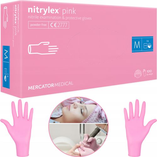 Rękawice Nitrylowe 100 szt. 8-M Nitrylex Pink na Arena.pl