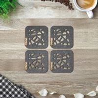 4 SZT GRUBA PODKŁADKA Z FILCU POD KUBEK 12x12 CM