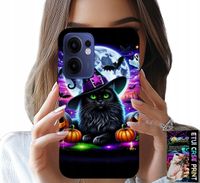 ETUI DO OPPO FIND X5 LITE - CZARNY KOTEK HALLOWEEN SALEM DYNIA WZORY