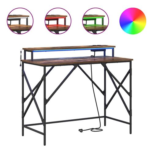 Biurko Wędzony dąb 120 x 79 x 86.5 cm Materiał drewnopochodny na Arena.pl