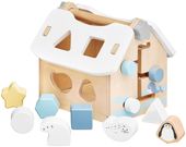 Sorter drewniany domek edukacyjny z 8 klockami i tablicą sensoryczną