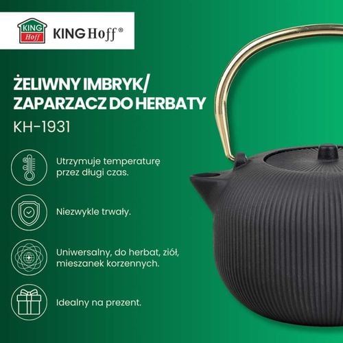 zaparzacz żeliwny imbryk 1l z filtrem kinghoff kh-1931 na Arena.pl