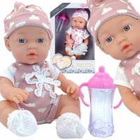 LALKA BOBAS NIEMOWLAK W UBRANKU BUTELKA DO KARMIENIA 36 cm WOOPIE ROYAL