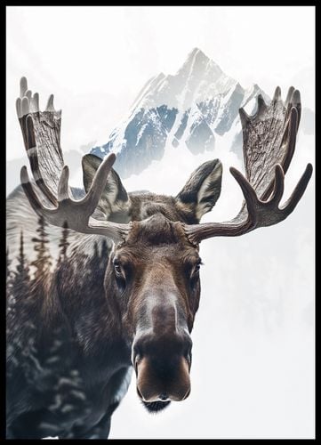 Plakat 50x70cm Łoś Duch Lasu na Arena.pl