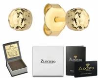 ZŁOTE KOLCZYKI KULKI DIAMENTOWANE SZTYFT 5 MM 585