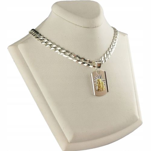 SREBRNY ŁAŃCUSZEK MĘSKI NASZYJNIK PANCERKA SREBRO 925 Z MEDALIKIEM GRAWER na Arena.pl