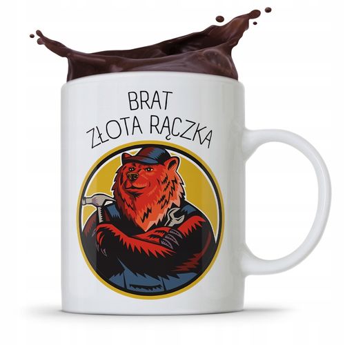 Kubek Prezent Dla Brata Brat Złota Rączka Z Nadrukiem Ze Zdjęciem na Arena.pl