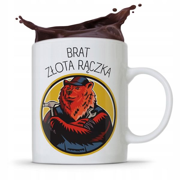 Kubek Prezent Dla Brata Brat Złota Rączka Z Nadrukiem Ze Zdjęciem zdjęcie 1