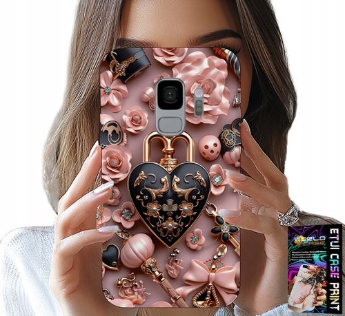 ETUI DO SAMSUNG GALAXY S9 - KOBIECE WZORY KŁÓDKA SERCE CASE + FOLIA na Arena.pl
