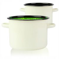 GARNEK TRADYCYJNY EMALIOWANY 5,5L 22CM BEŻOWY PROSTY GŁADKI GAZ INDUKCJA