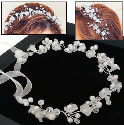 WIANEK NA KOMUNIĘ DEC27 komunijny dekoracja opaska biały na głowę jak żywy na Arena.pl