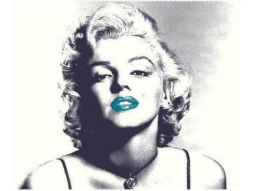 60X50CM MARILYN MONROE TURKUSOWYMI USTAMI OBRAZ ŚCIAN DREWNIANE na Arena.pl