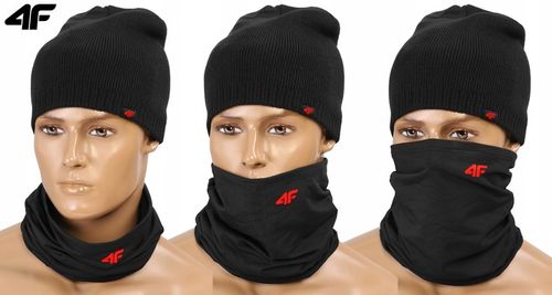 4F KOMPLET CZAPKA MĘSKA DAMSKA + KOMIN CHUSTA SZAL JESIENNY ZIMOWY na Arena.pl