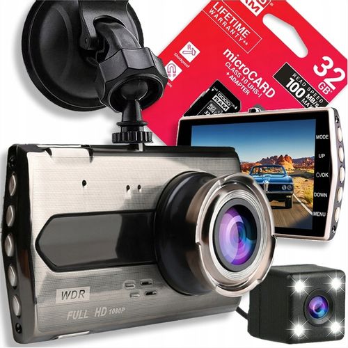 KAMERA DO SAMOCHODU REJESTRATOR JAZDY PRZÓD i TYŁ WIDEO REJESTRATOR Menu PL na Arena.pl